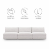 Commix Down Filled Overstuffed 3-Piece Armless Sectional Sofa