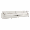 Commix Down Filled Overstuffed Boucle Fabric 4-Seater Sofa
