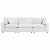 Commix Down Filled Overstuffed Performance Velvet 3-Seater Sofa in White