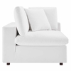 Commix Down Filled Overstuffed Performance Velvet 3-Seater Sofa in White
