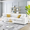 Commix Down Filled Overstuffed Performance Velvet 3-Seater Sofa in White