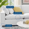 Commix Down Filled Overstuffed Performance Velvet 3-Seater Sofa in White