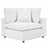 Commix Down Filled Overstuffed Performance Velvet 6-Piece Sectional Sofa in White