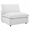 Commix Down Filled Overstuffed Performance Velvet 6-Piece Sectional Sofa in White
