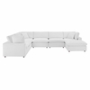 Commix Down Filled Overstuffed Performance Velvet 7-Piece Sectional Sofa in White