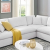 Commix Down Filled Overstuffed Performance Velvet 8-Piece Sectional Sofa in White