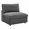 Commix Down Filled Overstuffed Performance Velvet Armless Chair in Gray