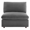 Commix Down Filled Overstuffed Performance Velvet Armless Chair in Gray