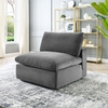 Commix Down Filled Overstuffed Performance Velvet Armless Chair in Gray