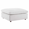 Commix Down Filled Overstuffed Performance Velvet Ottoman in White