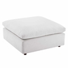 Commix Down Filled Overstuffed Performance Velvet Ottoman in White