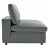 Commix Down Filled Overstuffed Vegan Leather 4-Seater Sofa in Gray