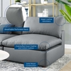 Commix Down Filled Overstuffed Vegan Leather 5-Piece Sectional Sofa in Gray