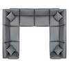Commix Down Filled Overstuffed Vegan Leather 8-Piece Sectional Sofa in Gray