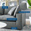Commix Down Filled Overstuffed Vegan Leather 8-Piece Sectional Sofa in Gray