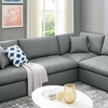 Commix Down Filled Overstuffed Vegan Leather 8-Piece Sectional Sofa in Gray