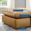 Commix Down Filled Overstuffed Vegan Leather Ottoman in Tan
