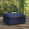 Commix Overstuffed Outdoor Patio Ottoman in Navy