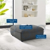 Comprise Sectional Sofa Ottoman in Charcoal