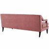 Concur Button Tufted Upholstered Velvet Sofa in Dusty Rose