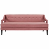 Concur Button Tufted Upholstered Velvet Sofa in Dusty Rose