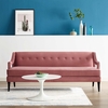Concur Button Tufted Upholstered Velvet Sofa in Dusty Rose