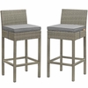 Conduit Bar Stool Outdoor Patio Wicker Rattan Set of 2 MID-3604