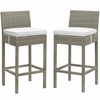 Conduit Bar Stool Outdoor Patio Wicker Rattan Set of 2 MID-3604