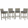 Conduit Bar Stool Outdoor Patio Wicker Rattan Set of 4 MID-3602