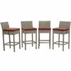 Conduit Bar Stool Outdoor Patio Wicker Rattan Set of 4 MID-3602