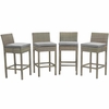 Conduit Bar Stool Outdoor Patio Wicker Rattan Set of 4 MID-3602