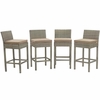 Conduit Bar Stool Outdoor Patio Wicker Rattan Set of 4 MID-3602