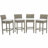 Conduit Bar Stool Outdoor Patio Wicker Rattan Set of 4 MID-3602