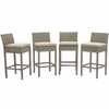 Conduit Bar Stool Outdoor Patio Wicker Rattan Set of 4 MID-3602