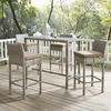 Conduit Bar Stool Outdoor Patio Wicker Rattan Set of 4 MID-3602