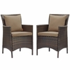 Conduit Outdoor Patio Wicker Rattan Dining Armchair Set of 2 MID-4030
