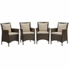 Conduit Outdoor Patio Wicker Rattan Dining Armchair Set of 4 MID-4031