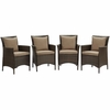 Conduit Outdoor Patio Wicker Rattan Dining Armchair Set of 4 MID-4031