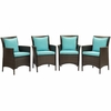 Conduit Outdoor Patio Wicker Rattan Dining Armchair Set of 4 MID-4031