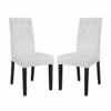 Confer Dining Side Chair Vinyl Set of 2 in White