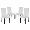 Confer Dining Side Chair Vinyl Set of 4 in White