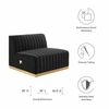 Conjure Channel Tufted Performance Velvet Armless Chair-MID-5504 in Gold Black