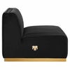 Conjure Channel Tufted Performance Velvet Armless Chair-MID-5504 in Gold Black
