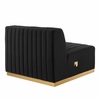 Conjure Channel Tufted Performance Velvet Armless Chair-MID-5504 in Gold Black