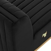 Conjure Channel Tufted Performance Velvet Armless Chair-MID-5504 in Gold Black