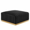 Conjure Channel Tufted Performance Velvet Ottoman-MID-5507