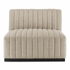 Conjure Channel Tufted Upholstered Fabric Armless Chair