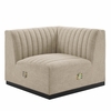 Conjure Channel Tufted Upholstered Fabric Left Corner Chair