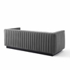 Conjure Channel Tufted Velvet Sofa in Gray