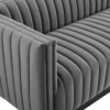 Conjure Channel Tufted Velvet Sofa in Gray